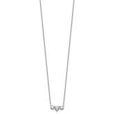 14k White Gold 1 3/8 carat Lab Grown Diamond VS/SI+ G+ Complete 16 inch Three Stone Heart Center Necklace